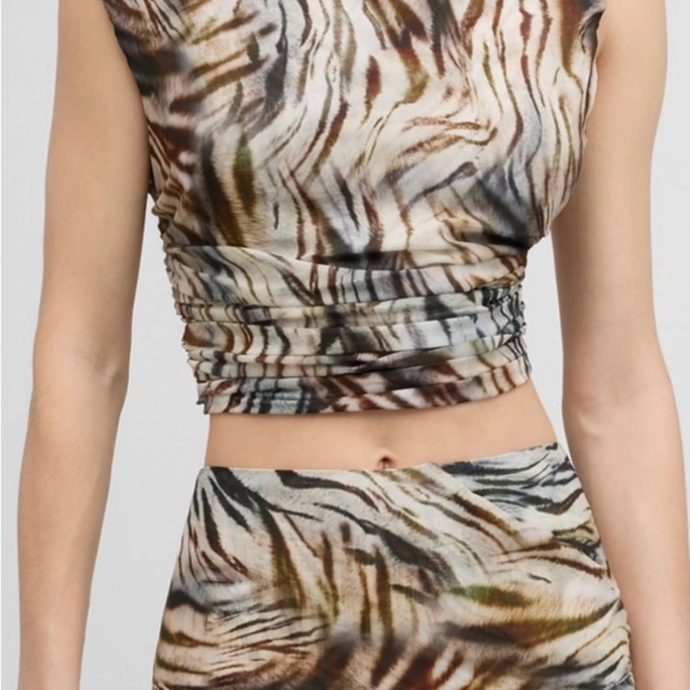 JBQ
Adeline Backless Safari Printed Crop Top